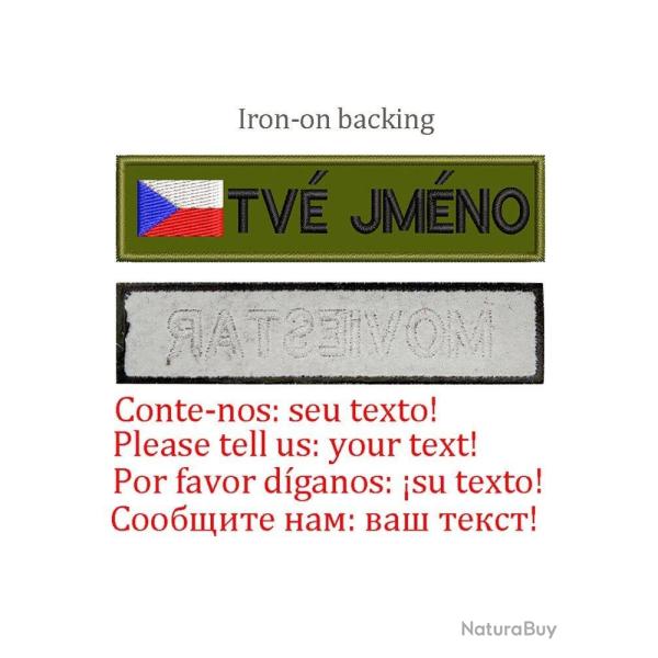 Patch drapeau nom personnalis� uniforme - Czech-Iron on