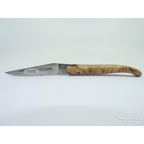 Couteau Laguiole en Aubrac plein manche loupe de peuplier