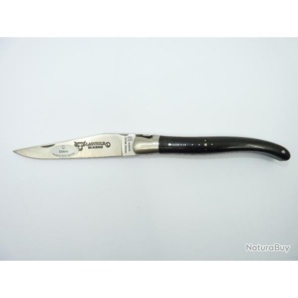 Couteau Laguiole en Aubrac 12 cm manche en �b�ne mouche en mosa�que