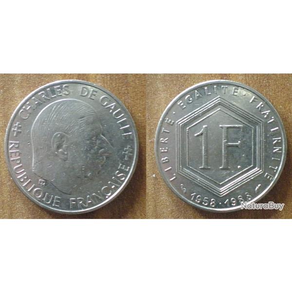 France 1 Franc 1988 Charles De Gaulle Commemorative Piece