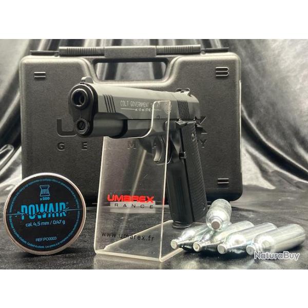 PACK PR�T A TIRER "PISTOLET COLT GOVERNMENT 1911 A1" CO2 CAL 4.5 BLACK