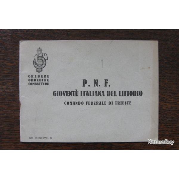 Registre de la Giovent� italiana del littorio - GIL / Italie fasciste