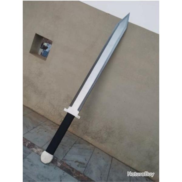 Puissante pe splitter wood, "fendeuse de buche", forge main, acier 1095, d'un seul tenant