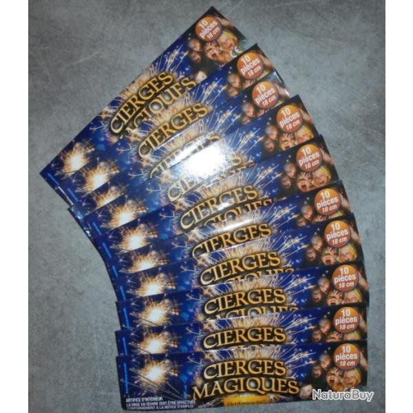 LOT 10 PAQUET 10 CIERGE MAGIQUE / FEU DE BENGALE F�te Mariage Anniversaire Noel