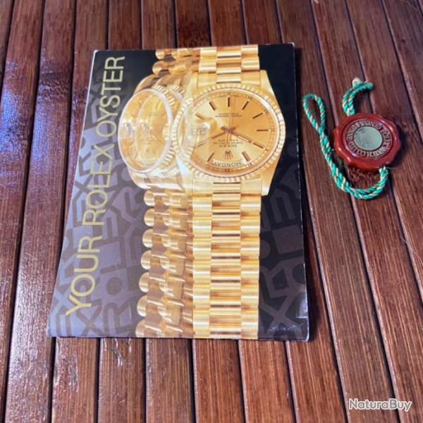 ROLEX 1996 LIVRET MANUEL MONTRES TOUS MOD�LES ROLEX YOUR ROLEX OYSTER" AVEC CACHET DE CIRE ROLEX