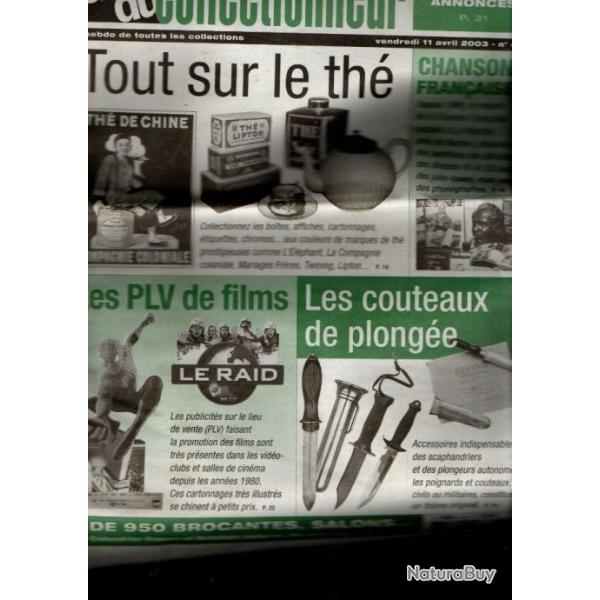 la vie du collectionneur 456 les couteaux de plong�e , tout sur le th�, plv de films,