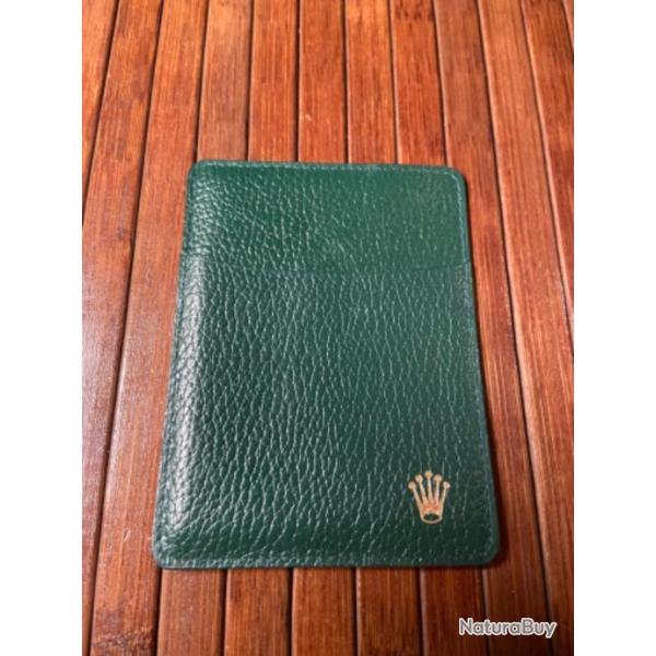 BEAU PORTE CARTE CUIR VERT ROLEX VINTAGE ANN�E 90