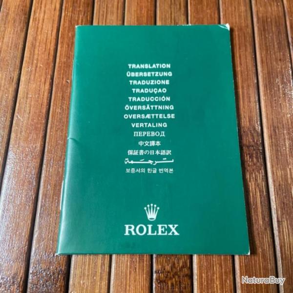 ROLEX LIVRET TRANSLATION MODERNE MONTRES ROLEX OYSTER SUB, MILGAUSS, DAYTONA, EXPLORER ANN�ES 2000