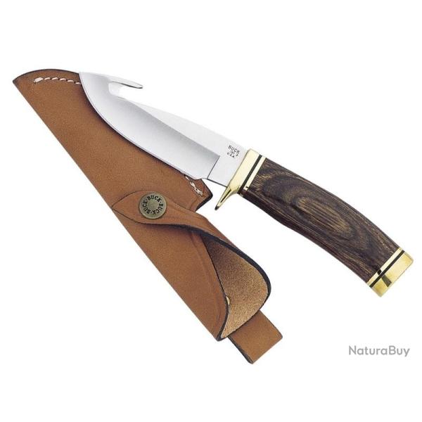 BEL1254 POIGNARD BUCK KNIVES ZIPPER LAME � D�POUILLER 10,5CM MANCHE NOYER + ETUI NEUF