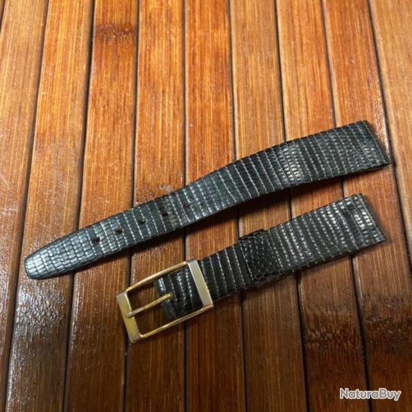 BRACELET MONTRE CUIR DE L�ZARD NOIR