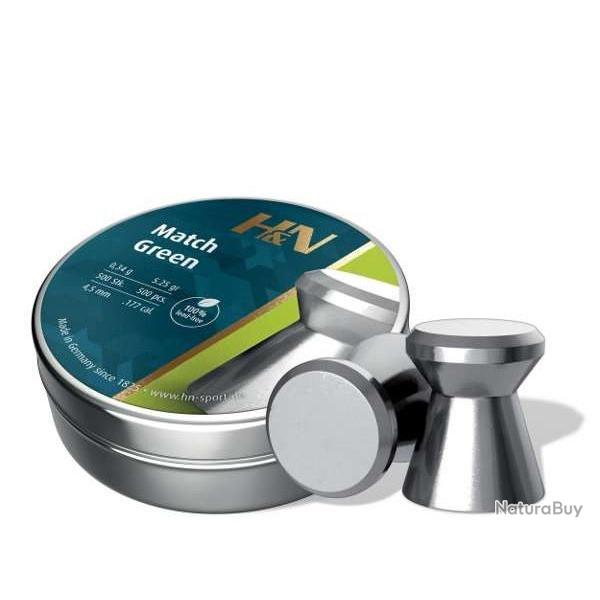 H&N - Plombs�MATCH GREEN CAL.4.5�(x500)
