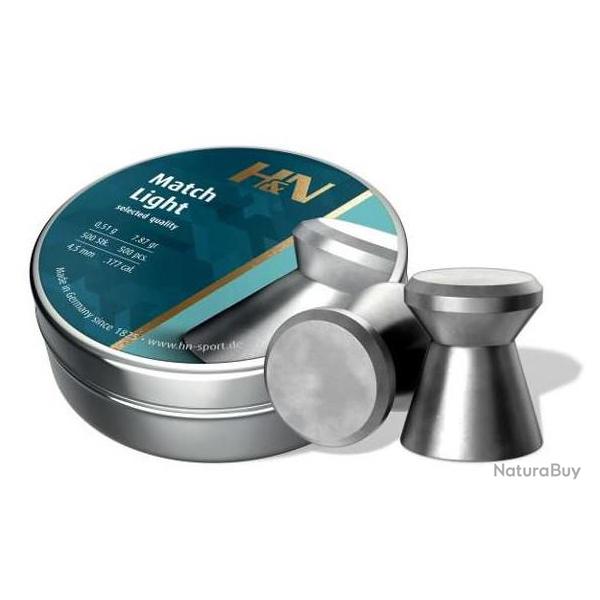 H&N - Plombs�4.50 MATCH PISTOLET/LIGHT (x500)