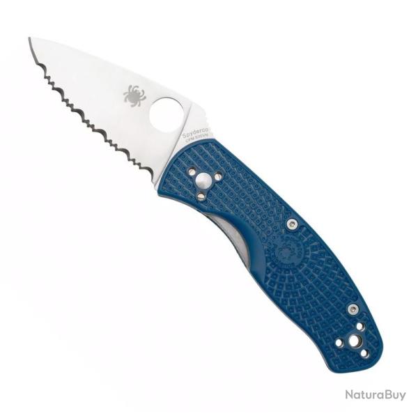 Couteau "Persistence" S35VN / nylon-fibre de verre bleu, Tranchant dentel� [Spyderco]