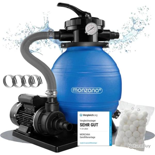 Pompe Syst�me de Filtre � Sable Piscine 10.200l/h 400W 2en1 Raccord 32-38mm 7 Fonctions Piscine
