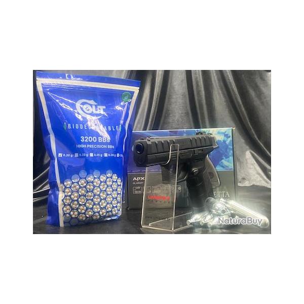 PACK PR�T A TIRER PISTOLET - "BERETTA APX" -Cal. BBS 6MM - CO2