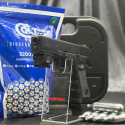 Pack Laser pr&ecirc;t a tirer PISTOLET GLOCK 17 - "DELUXE"- Cal. BBS 6MM - CO2