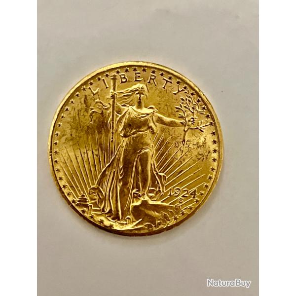 Pi�ce en or 20 $ Double Eagle USA - Saint-Gaudens 1924 - 33,43 g