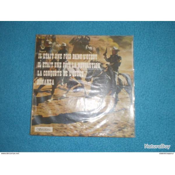 Disque 45T.Sur le th�me du film "IL ETAIT UNE FOIS DANS L'OUEST" : Western, FarWest,Cowboy,Indien