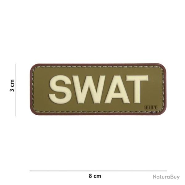 Patch 3D PVC SWAT vert/marron