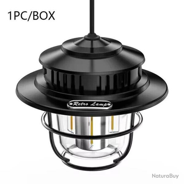 Lanterne de Camping Portable R�tro Rechargeable Noir LIVRAISON OFFERTE