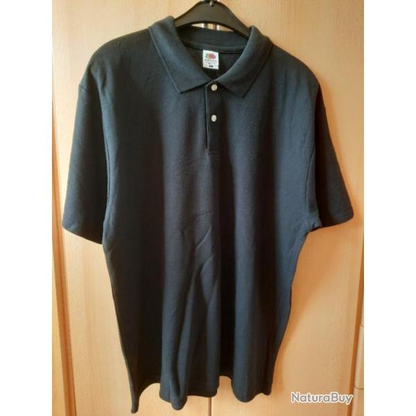 Polo noir de Fruit of the Loom taille XL