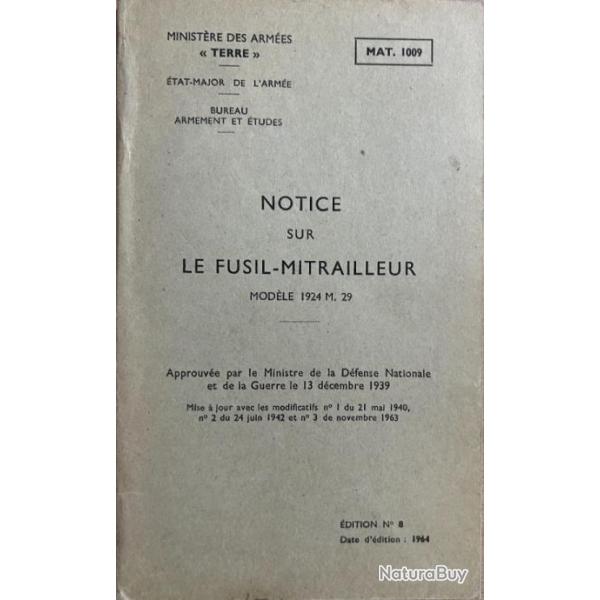 Notice sur le fusil-Mitrailleur Modle 1924 M.29
