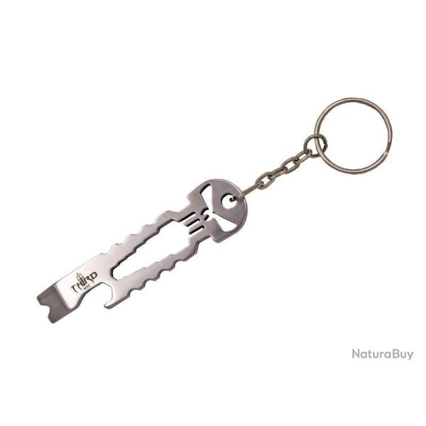 PORTE-CLES THIRD 7,5CM TOUT INOX