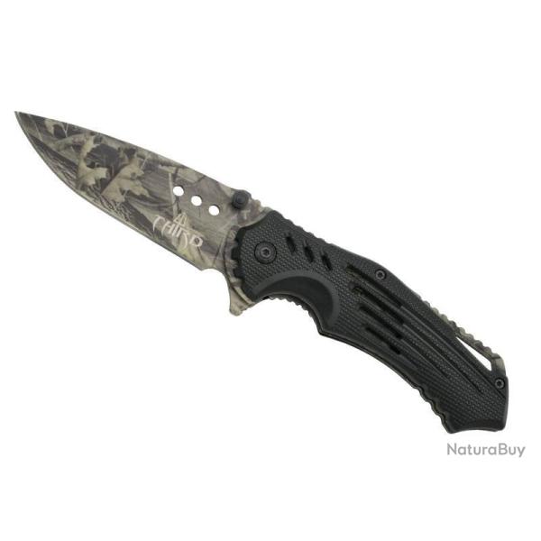 COUTEAU THIRD ABS NOIR 12CM CAMOUFLE INOX + ETUI