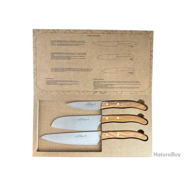 COFFRET 3 COUTEAUX DOZORME CUISINE TRADI BERLINGOT OLIVIER