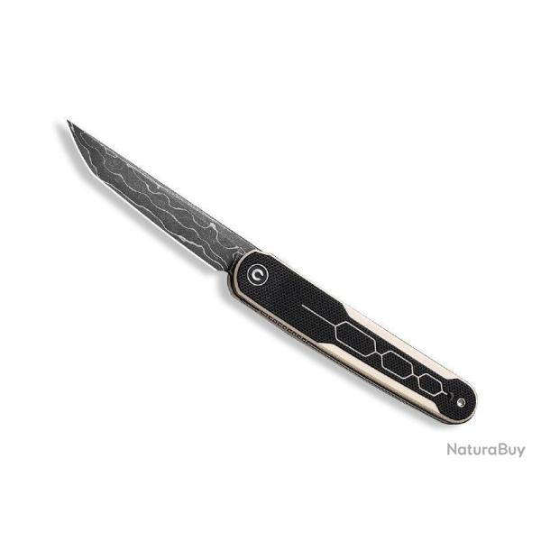 COUTEAU CIVIVI KWAIQ G10 NOIR/IVOIRE DAMAS