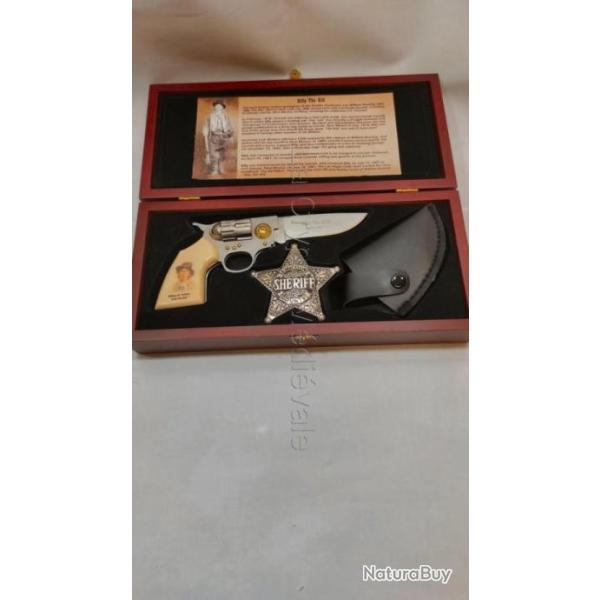Coffret LUXE Couteau Pistolet Billy the Kid et �toile/Western/
