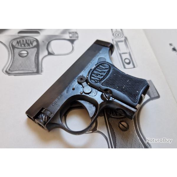 Rare pistolet Mann 1er Mod�le - 6.35mm
