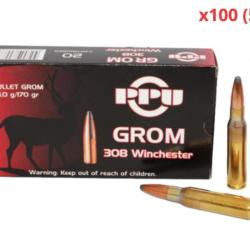 MUNITIONS PARTIZAN CALIBRE 308 Win GROM 170gr - 11g x100 