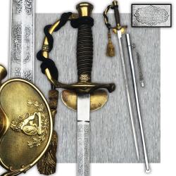 LUXUEUSE & TRES RARE &Eacute;P&Eacute;E / SABRE COLONIALE, CONGO BELGE, M1845, LEOPOLD II, 1 &Eacute;TOILE, XIX, ORIGINAL