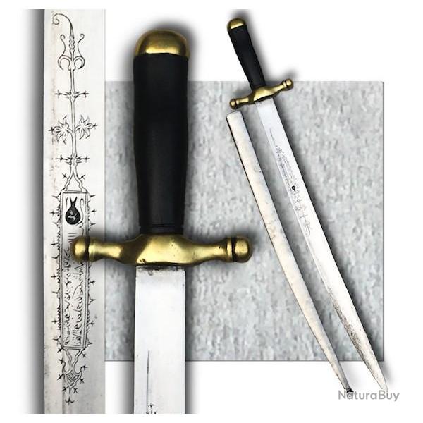 RARISSIME SABRE D'ADMINISTRATION NAPOLEON III YATAGAN LAME PRIV�E GRAV�E XIX ORIGINAL