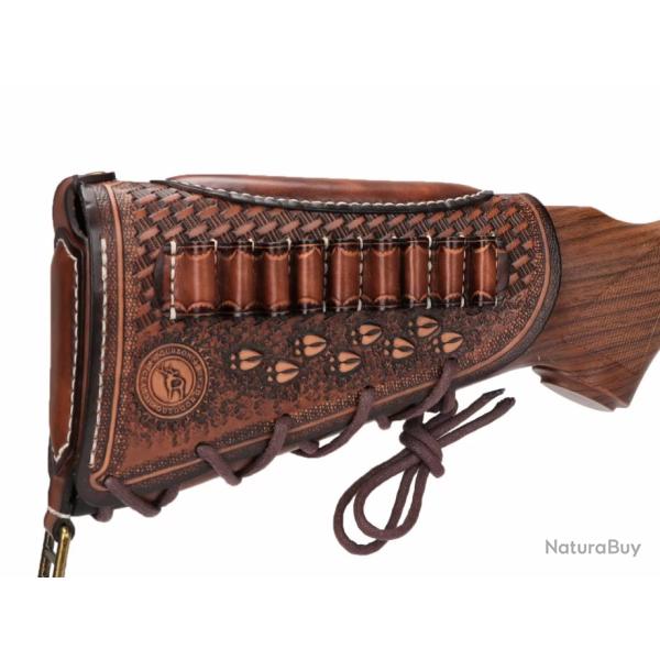 Appui joue rglable - Protection crosse - Plein cuir - Multi calibres (3)