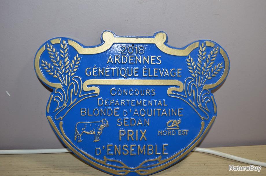 Plaque Concours Agricole Octeville-sur-Mer 2002 - 1er Prix Vaches - Ovale