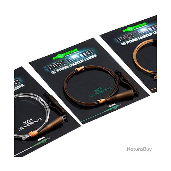 Montage Korda Dark Matter Leader QC Hybrid Clip 40lbs 50cm Clear