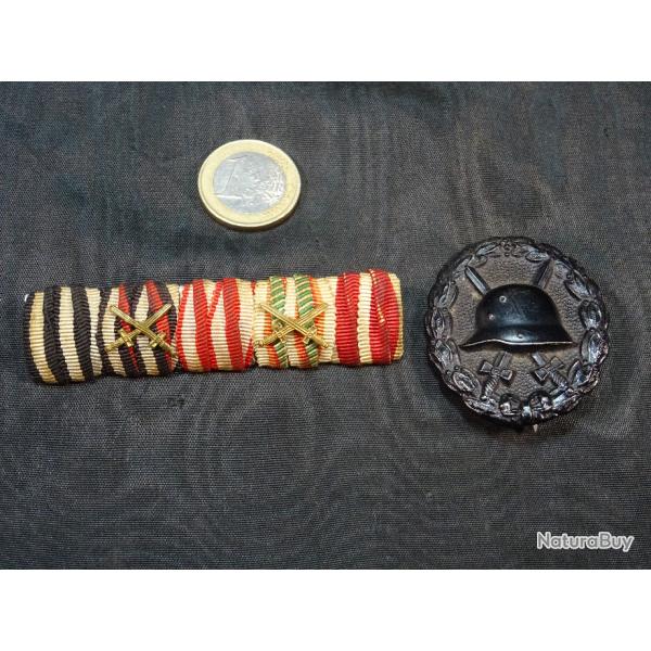 d�corations allemande ww1 14-18  barette et insigne des bless�s militaria