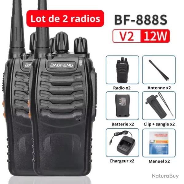 2PCS Talkie Baofeng BF-888S UHF Longue Port�e Bidirectionnelle
