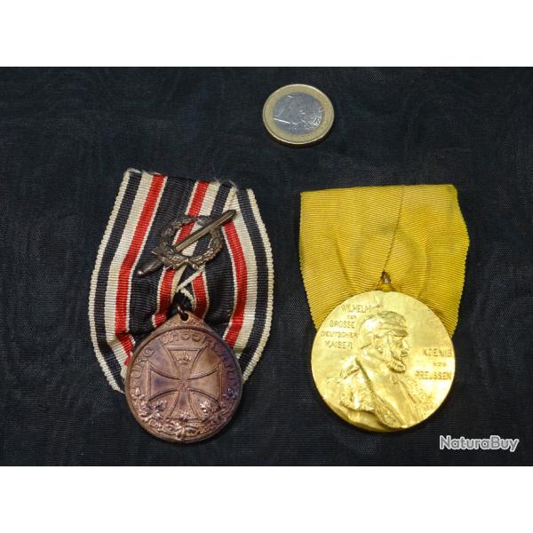 m�dailles allemande ww1 14-18 militaria lot de deux