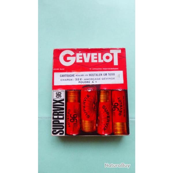 REF 30 - BO�TE DE CARTOUCHES DE CHASSE ANCIENNE - GEVELOT SUPERVIX 96 -  CAL 12 - Plomb n� 4