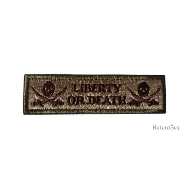 Patch/Ecusson - Liberty or Death  - Beige/TAN - velcro - Livraison Gratuite
