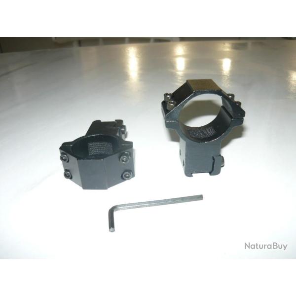 Promo !!! Colliers ( Haut ) pour montage lunette de diam�tre 30 mm pour rail de 11 mm