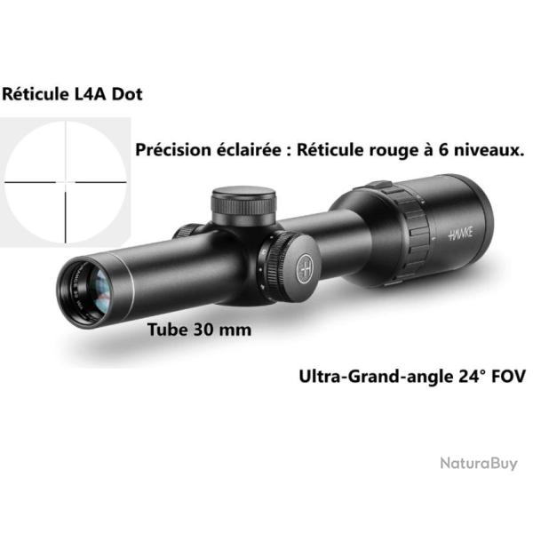 Lunette de battue Hawke Endurance 30 WA 1-4x24 avec rticule L4A Dot ! Neuve