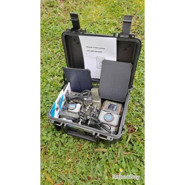 KIT 2 x piges photo Flash INVISIBLE + Panneaux SOLAIRES +t valise de transport + cartes mmoires !!