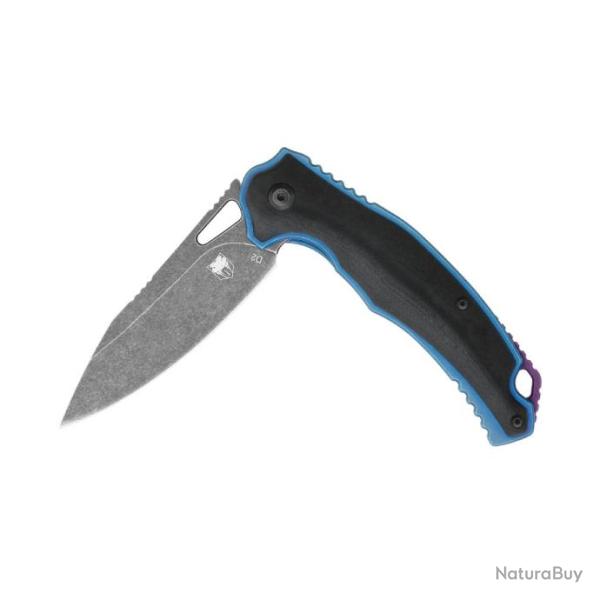Couteau Cobratec Knives Axle Manche Blue/G10 Lame Acier D2 Linerlock Clip CBTAXLBLGF