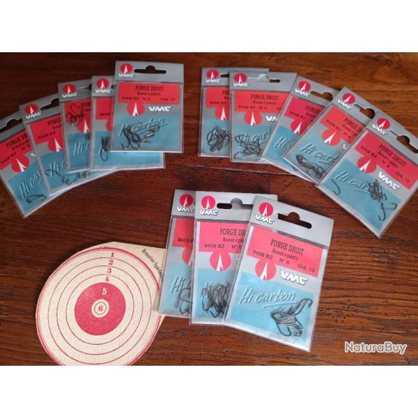 Lot Hame�ons (130) - VMC forg� droit bronz�s � palette N� 6