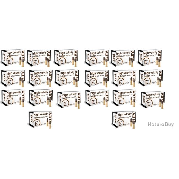 Munitions ELEY cal.22lr high velocity hollow point 38gr par 1000