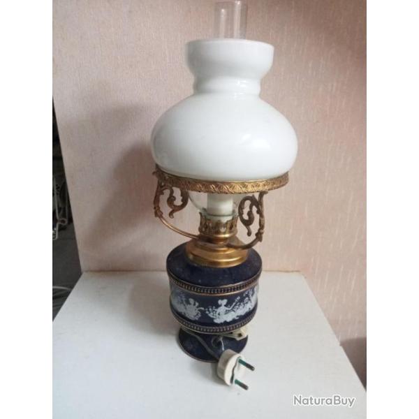 lampe ancienne porcelaine opaline et bronze dor hauteur 36 cm